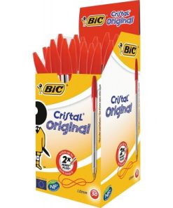 BOITE DE 50 STYLOS BILLE BIC CRISTAL ROUGE